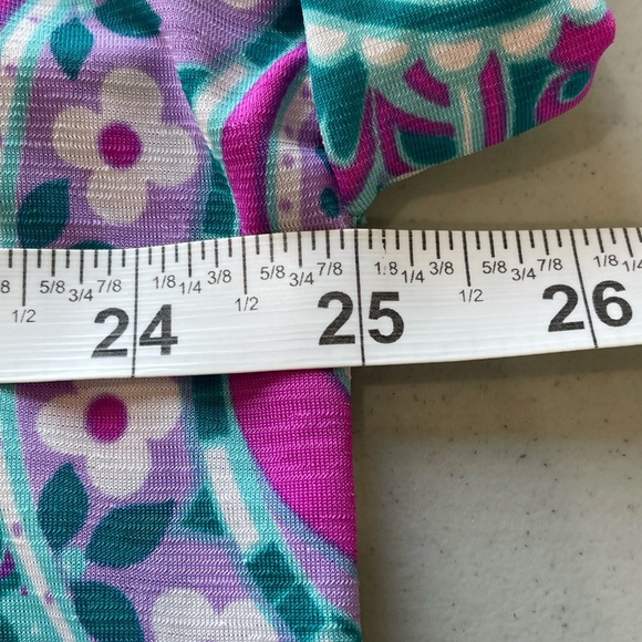 Dear Scarlet size 2X colorful short sleeve office work casual floral paisley - Picture 10 of 16